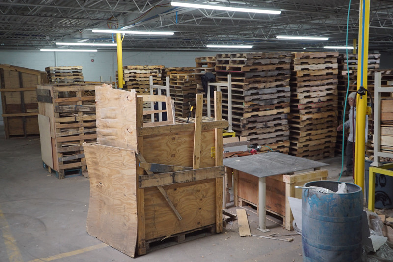 pallets being rebuilt